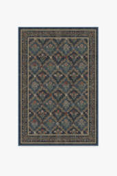 Bellflowers Blue Flatwoven Rug by Morris & Co. - 120x185 - Machine Washable Area Rug - Kid & Pet Friendly - Indoor Rugs - Ruggable - thumbnail 1