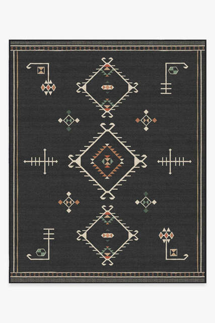 Damali Black Outdoor Rug - 245x305 - Machine Washable Area Rug - Kid & Pet Friendly - Indoor Rugs - Ruggable - image 1