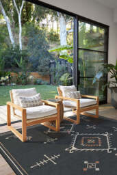 Damali Black Outdoor Rug - 245x305 - Machine Washable Area Rug - Kid & Pet Friendly - Indoor Rugs - Ruggable - thumbnail 2