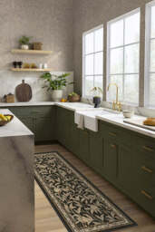 Bird & Pomegranate Soft Black Flatwoven Rug by Morris & Co. - 60x90 - Machine Washable Area Rug - Kid & Pet Friendly - Indoor Rugs - Ruggable - thumbnail 2