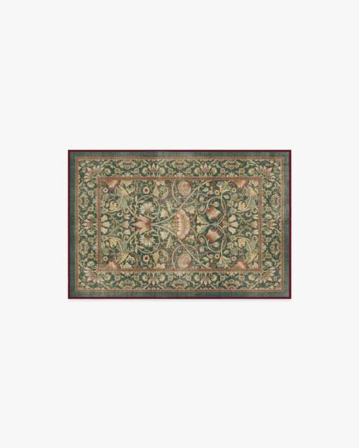 Lodden Soft Evergreen & Gold Rug by Morris & Co. - 60x90 - Machine Washable Area Rug - Kid & Pet Friendly - Indoor Rugs - Ruggable - image 1