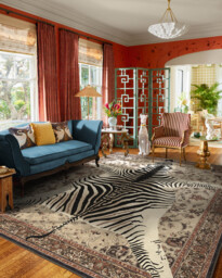 On Safari Hazel Flatwoven Rug by Iris Apfel Brown - 150x215 - Machine Washable Area Rug - Kid & Pet Friendly - Indoor Rugs - Ruggable - thumbnail 3
