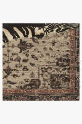 On Safari Hazel Flatwoven Rug by Iris Apfel Brown - 150x215 - Machine Washable Area Rug - Kid & Pet Friendly - Indoor Rugs - Ruggable - thumbnail 4