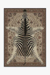 On Safari Hazel Flatwoven Rug by Iris Apfel Brown - 150x215 - Machine Washable Area Rug - Kid & Pet Friendly - Indoor Rugs - Ruggable