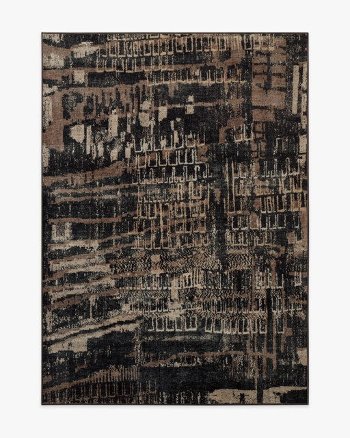Ourea Dark Wood Rug Brown - 150x215 - Machine Washable Area Rug - Kid & Pet Friendly - Indoor Rugs - Ruggable - image 1