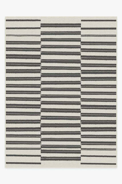 Offset Stripe Black Outdoor Rug - 275x365 - Machine Washable Area Rug - Kid & Pet Friendly - Outdoor Rugs - Ruggable - image 1