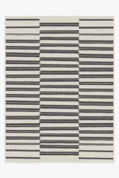 Offset Stripe Black Outdoor Rug - 275x365 - Machine Washable Area Rug - Kid & Pet Friendly - Outdoor Rugs - Ruggable - thumbnail 1