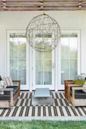 Offset Stripe Black Outdoor Rug - 275x365 - Machine Washable Area Rug - Kid & Pet Friendly - Indoor Rugs - Ruggable - thumbnail 3