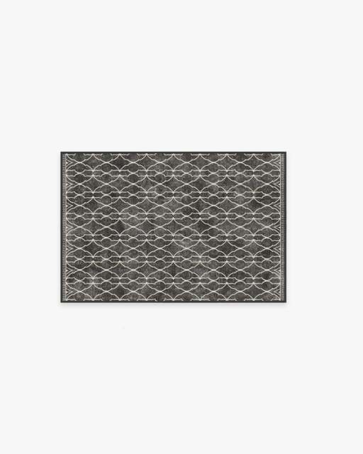 Groguâ¢ Trellis Black Flatwoven Rug - 60x90 - Machine Washable Area Rug - Kid & Pet Friendly - Indoor Rugs - Ruggable - image 1