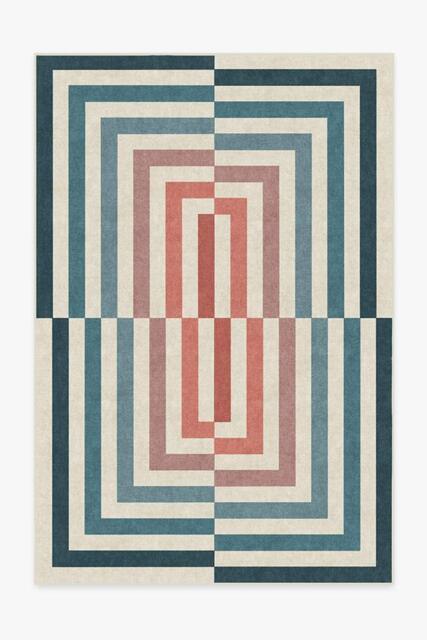Op Art Teal Rug by Jonathan Adler - 200x290 - Machine Washable Area Rug - Kid & Pet Friendly - Indoor Rugs - Ruggable - image 1
