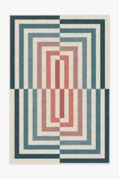 Op Art Teal Rug by Jonathan Adler - 200x290 - Machine Washable Area Rug - Kid & Pet Friendly - Indoor Rugs - Ruggable