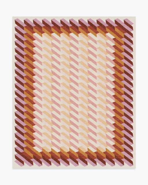 Echo Auburn Flatwoven Rug Orange - 245x305 - Machine Washable Area Rug - Kid & Pet Friendly - Indoor Rugs - Ruggable - image 1
