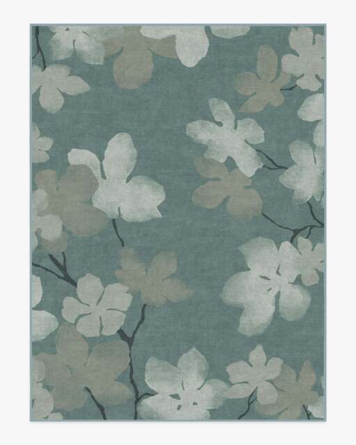 Magnolia Teal Flatwoven Rug - 275x365 - Machine Washable Area Rug - Kid & Pet Friendly - Indoor Rugs - Ruggable - image 1