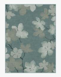 Magnolia Teal Flatwoven Rug - 275x365 - Machine Washable Area Rug - Kid & Pet Friendly - Indoor Rugs - Ruggable