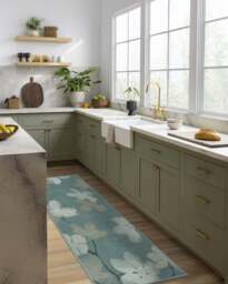 Magnolia Teal Flatwoven Rug - 275x365 - Machine Washable Area Rug - Kid & Pet Friendly - Indoor Rugs - Ruggable - thumbnail 2