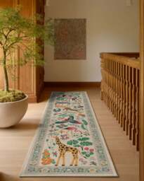 Jingle Jungle Flatwoven Rug by Iris Apfel Brown - 275x365 - Machine Washable Area Rug - Kid & Pet Friendly - Indoor Rugs - Ruggable - thumbnail 2