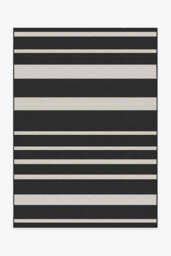 Sailmaker Stripe Black Outdoor Rug - 150x215 - Machine Washable Area Rug - Kid & Pet Friendly - Indoor Rugs - Ruggable