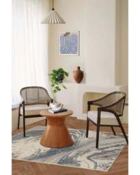 Malaspina Dusk Blue Rug - 60x90 - Machine Washable Area Rug - Kid & Pet Friendly - Indoor Rugs - Ruggable - thumbnail 3