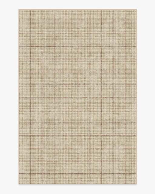 Glen Tartan Camel & Burgundy Rug - 185x275 - Machine Washable Area Rug - Kid & Pet Friendly - Indoor Rugs - Ruggable - image 1