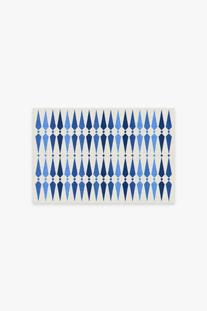 Jonathan Adler Carnaby Mykonos Blue Rug - 60x90 - Machine Washable Area Rug - Kid & Pet Friendly - Indoor Rugs - Ruggable