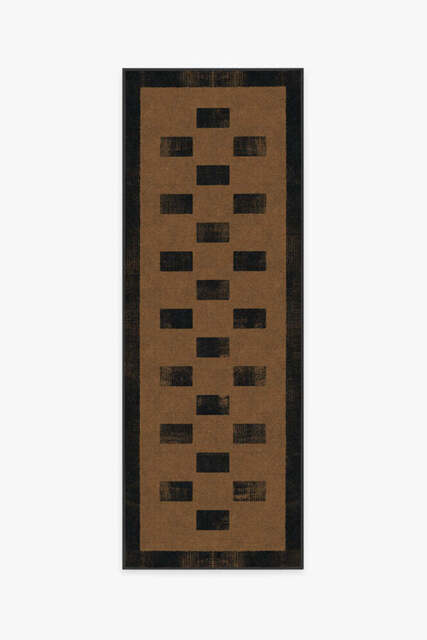 Quin Natural Black Rug - 75x215 - Machine Washable Area Rug - Kid & Pet Friendly - Indoor Rugs - Ruggable