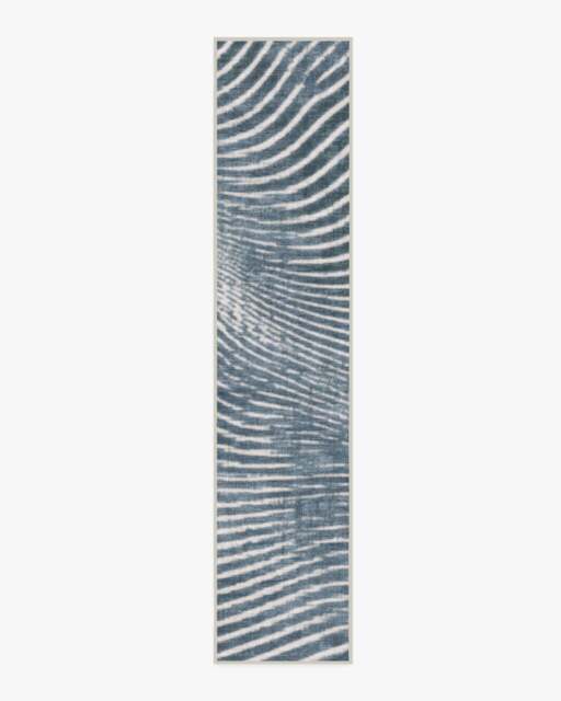 Wesley Blue Flatwoven Rug - 75x365 - Machine Washable Area Rug - Kid & Pet Friendly - Indoor Rugs - Ruggable - image 1
