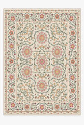 Suzani Coral Flatwoven Rug - 305x425 - Machine Washable Area Rug - Kid & Pet Friendly - Indoor Rugs - Ruggable - thumbnail 1