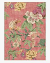 Bamboo & Bird Blossom Pink Rug by Sanderson - 305x425 - Machine Washable Area Rug - Kid & Pet Friendly - Indoor Rugs - Ruggable - thumbnail 1