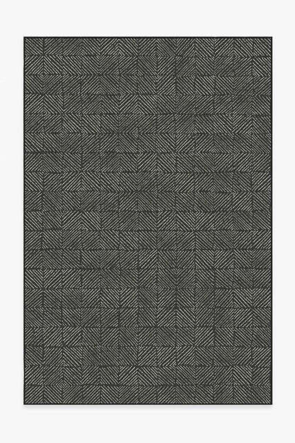 Parquet Black Outdoor Rug - 185x275 - Machine Washable Area Rug - Kid & Pet Friendly - Outdoor Rugs - Ruggable - image 1