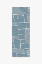 Rune Slate Blue Outdoor Rug - 75x215 - Machine Washable Area Rug - Kid & Pet Friendly - Outdoor Rugs - Ruggable - thumbnail 1