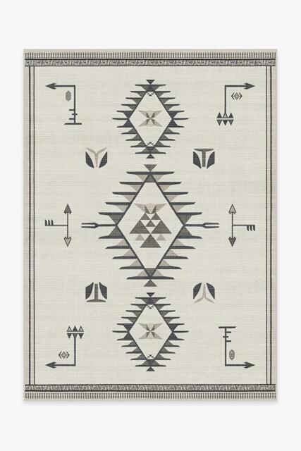 The Child Black & Cream Rug - 150x215 - Machine Washable Area Rug - Kid & Pet Friendly - Indoor Rugs - Ruggable - image 1