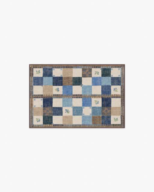 Stonefruit Blue Flatwoven Rug - 60x90 - Machine Washable Area Rug - Kid & Pet Friendly - Indoor Rugs - Ruggable - image 1