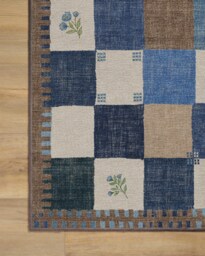 Stonefruit Blue Flatwoven Rug - 60x90 - Machine Washable Area Rug - Kid & Pet Friendly - Indoor Rugs - Ruggable - thumbnail 2