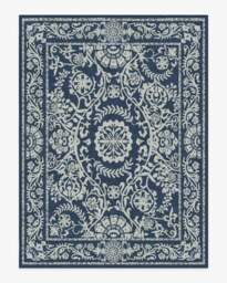 Delphina Navy Blue Flatwoven Rug - 275x365 - Machine Washable Area Rug - Kid & Pet Friendly - Indoor Rugs - Ruggable - thumbnail 1