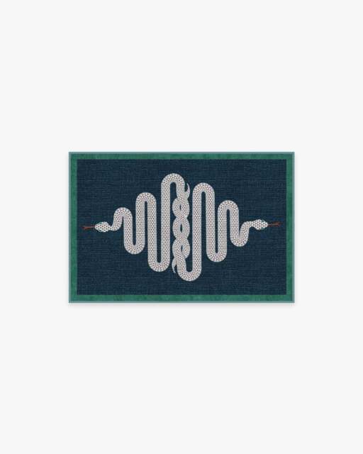 Venom Sapphire Flatwoven Rug by Jonathan Adler - 60x90 - Machine Washable Area Rug - Kid & Pet Friendly - Indoor Rugs - Ruggable - image 1