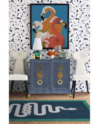 Venom Sapphire Flatwoven Rug by Jonathan Adler - 60x90 - Machine Washable Area Rug - Kid & Pet Friendly - Indoor Rugs - Ruggable - thumbnail 2