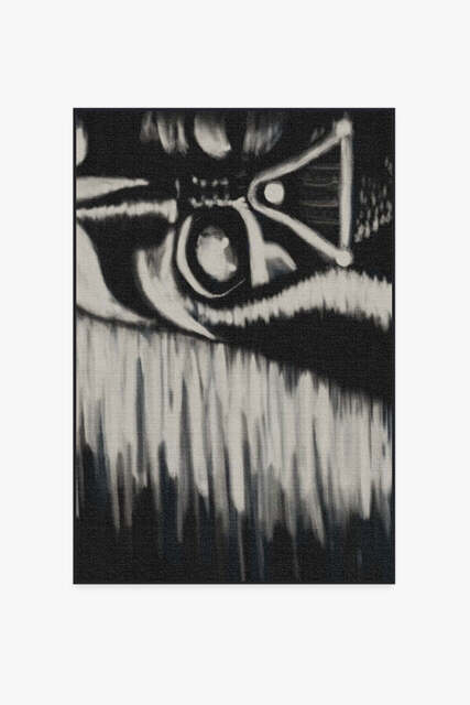 Darth Vader Flatwoven Rug Black & White - 120x185 - Machine Washable Area Rug - Kid & Pet Friendly - Indoor Rugs - Ruggable - image 1