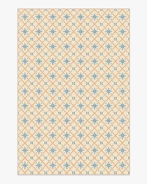 Alva Ivory & Slate Blue Flatwoven Rug - 185x275 - Machine Washable Area Rug - Kid & Pet Friendly - Indoor Rugs - Ruggable - image 1