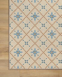 Alva Ivory & Slate Blue Flatwoven Rug - 185x275 - Machine Washable Area Rug - Kid & Pet Friendly - Indoor Rugs - Ruggable - thumbnail 2