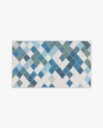 Diamond Mosaic Blue Rug - 60x90 - Machine Washable Area Rug - Kid & Pet Friendly - Indoor Rugs - Ruggable - thumbnail 2