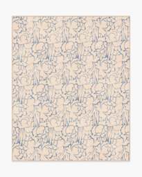 Corrine Cream & Slate Blue Rug - 245x305 - Machine Washable Area Rug - Kid & Pet Friendly - Indoor Rugs - Ruggable