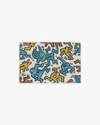 Block Party Multicolour Rug by Keith Haring Blue - 60x90 - Machine Washable Area Rug - Kid & Pet Friendly - Indoor Rugs - Ruggable - thumbnail 1