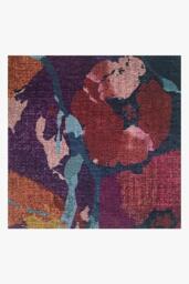 Watercolour Floral Navy Rug - 60x90 - Machine Washable Area Rug - Kid & Pet Friendly - Indoor Rugs - Ruggable - thumbnail 4