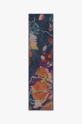 Watercolour Floral Navy Rug - 60x90 - Machine Washable Area Rug - Kid & Pet Friendly - Indoor Rugs - Ruggable - thumbnail 2