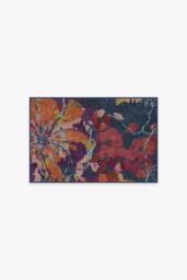 Watercolour Floral Navy Rug - 60x90 - Machine Washable Area Rug - Kid & Pet Friendly - Indoor Rugs - Ruggable