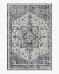 Kira Stone Blue Flatwoven Rug - 200x290 - Machine Washable Area Rug - Kid & Pet Friendly - Indoor Rugs - Ruggable