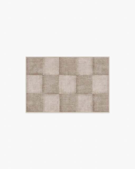 Hearth Check Warm Grey Rug - 60x90 - Machine Washable Area Rug - Kid & Pet Friendly - Indoor Rugs - Ruggable - image 1