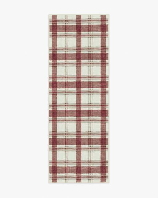 Piper Tartan Burgundy Rug - 75x215 - Machine Washable Area Rug - Kid & Pet Friendly - Indoor Rugs - Ruggable - image 1