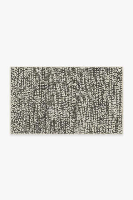 Crackle Black & White Tufted Rug - 90x150 - Machine Washable Area Rug - Kid & Pet Friendly - Indoor Rugs - Ruggable