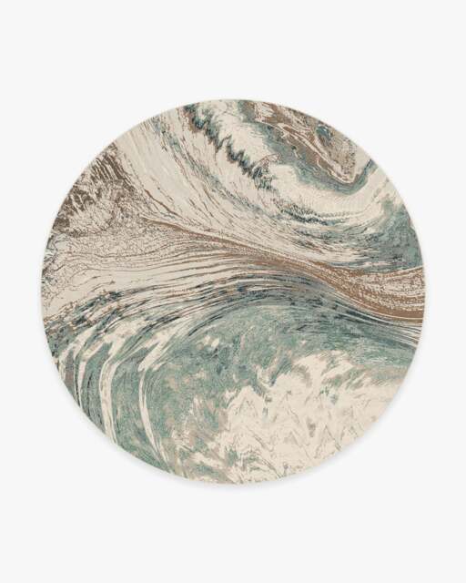 Malaspina Natural Sage Flatwoven Rug - 245 Round - Machine Washable Area Rug - Kid & Pet Friendly - Indoor Rugs - Ruggable - image 1